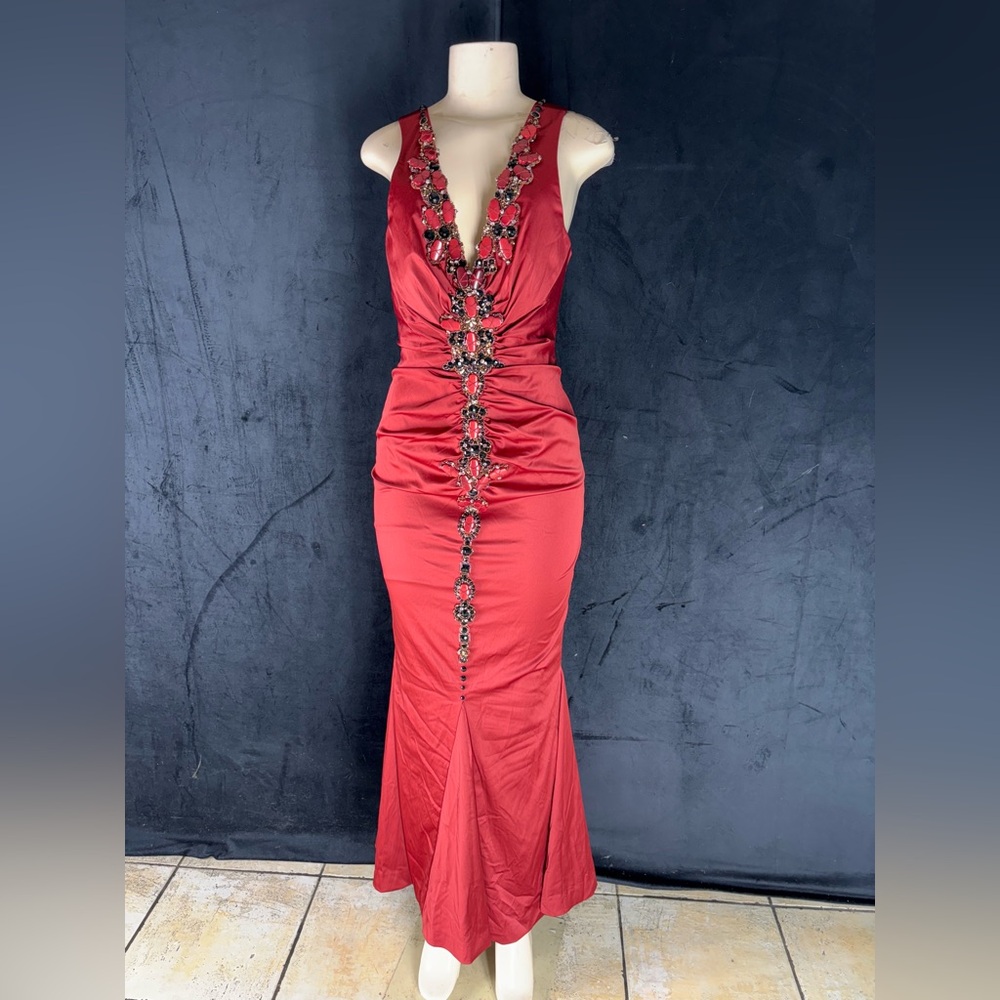Elegant Red Evening Dress by Mandalay